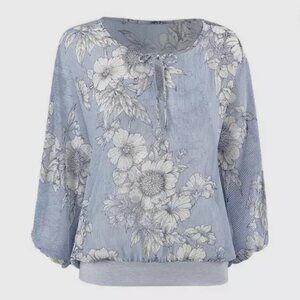 Cabi Sirena Cover Up Floral Top Size M